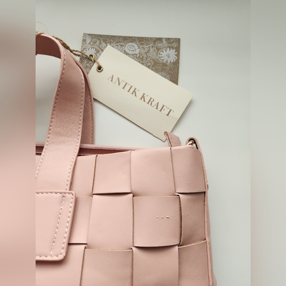 Antik Kraft Woven Pink Crossbody/double Handle Handbag - Picture 3 of 7